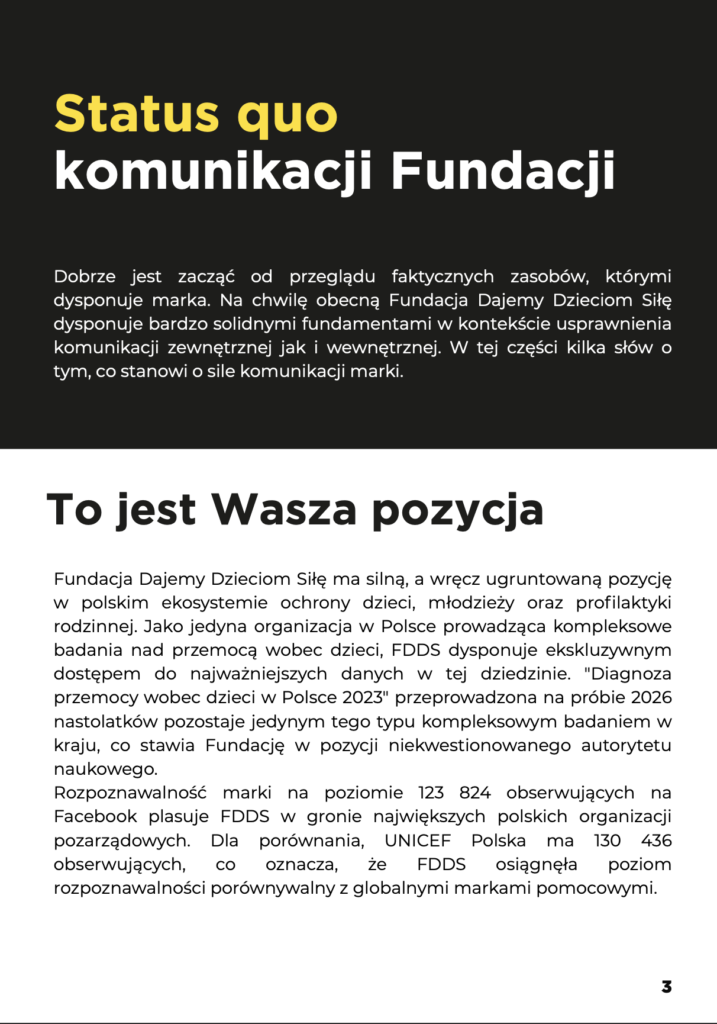 Status quo komunikacji Fundacji
